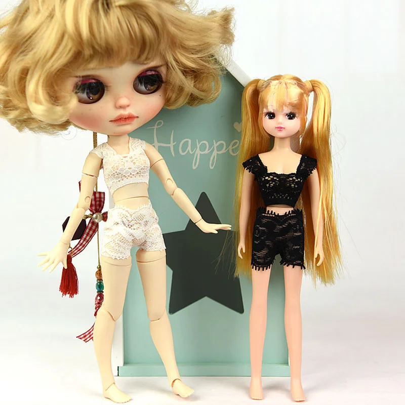 Soft Lace Underwear Bra & Briefs For Blyth Licca Doll Clothes 1/6 Doll Clothes Knickers For Blythe BJD Dolls Top & Underpant