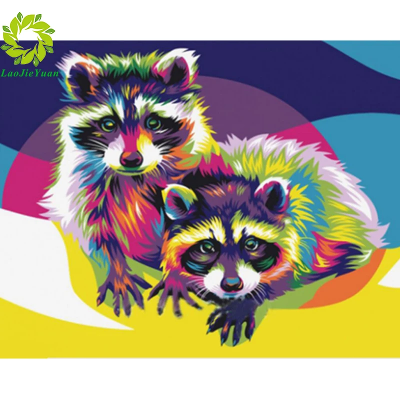 

Diamond Painting Cross Stitch Animal Diamond Embroidery Raccoon Full Mosaic Crafts Rhinestones Home Decoration