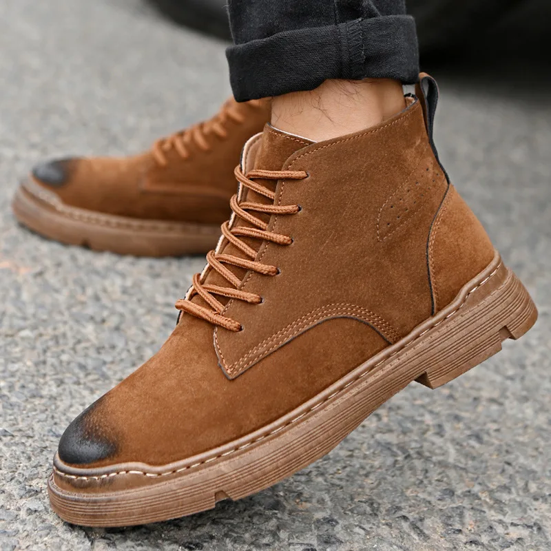 

Genuine Leather shoes men Boots boots Motorcycle shoes Autumn Winter shoes Lover snow Boots Nice