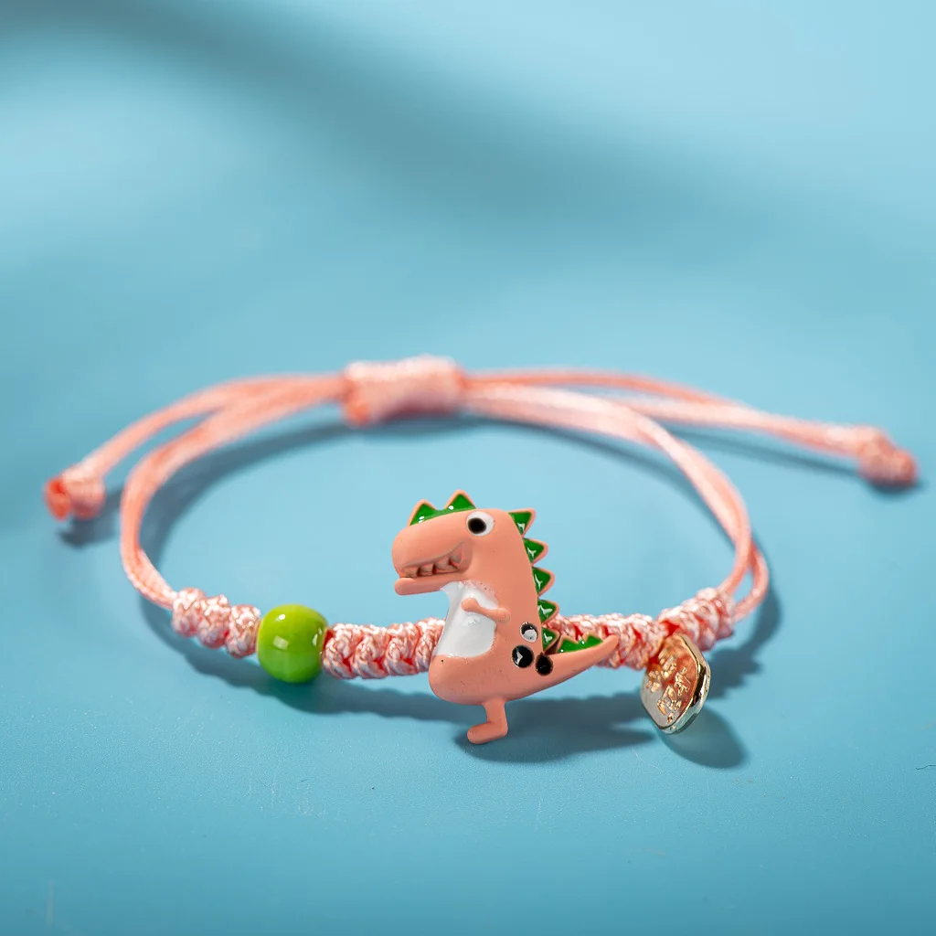 Cartoon Multicolor Dinosaur Hand Knitted Bracelet Children's Favorite Gift Wholesale Dropshipping #82592