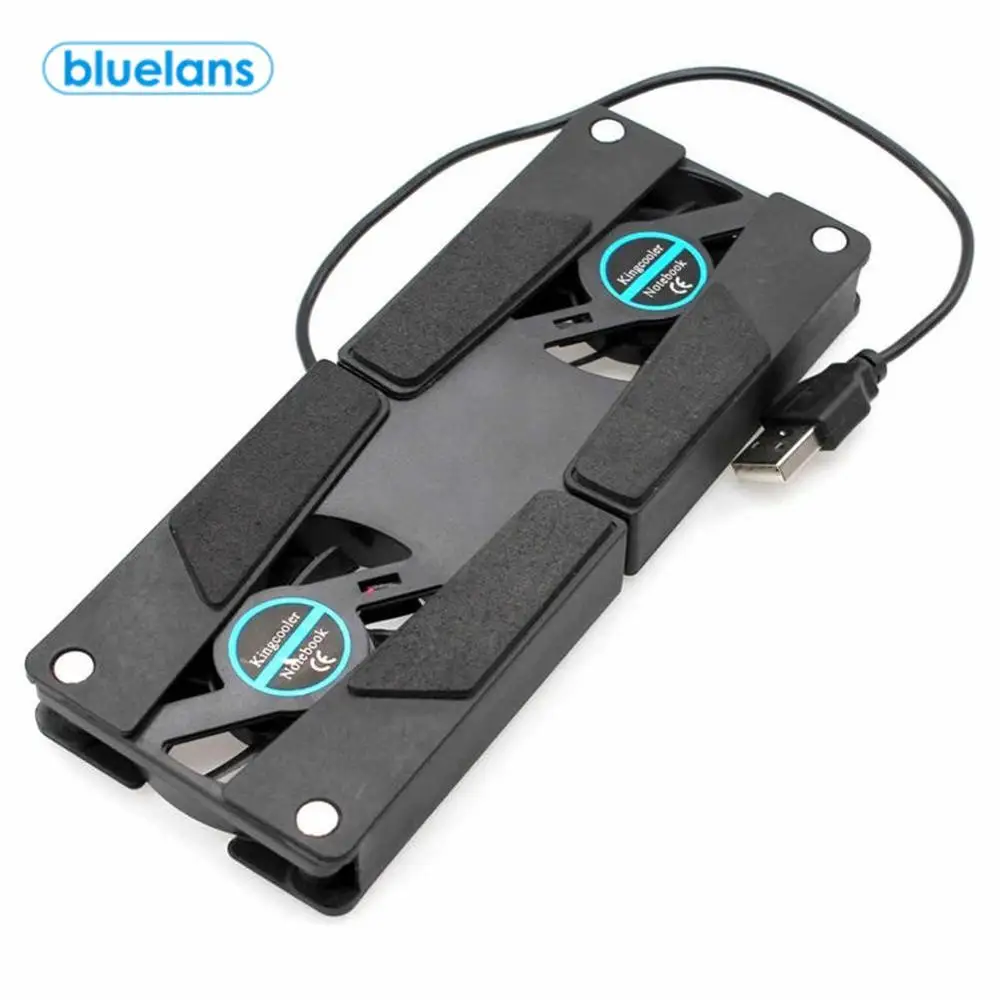 USB Foldable Folding Dual Fan Pad Cooling Cooler Cool Pad for Laptop Notebook