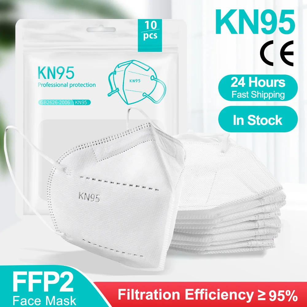 

10-100PCS KN95 Masks Adult Mascarillas FFP2 CE Reusable FFP2 Masque 5 Layers Protective Approved Mouth Face Mask ffp2mask