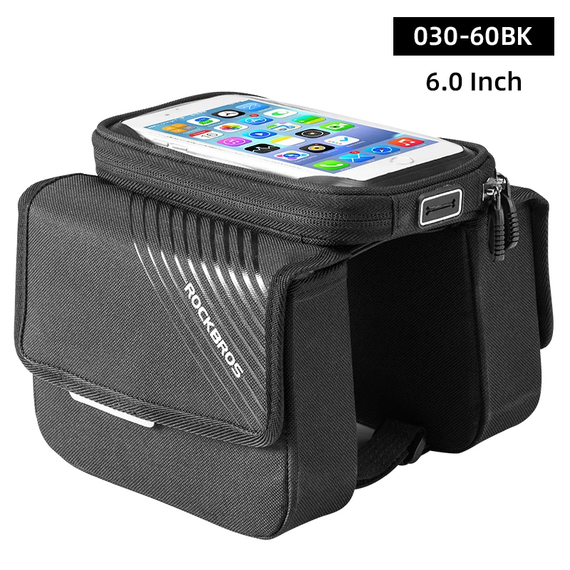 ROCKBROS Fahrrad Taschen Mit Touchscreen Telefon Tasche Bike Vorne Rohr Tasche 5.8 "-6.3" Große Kapazität Wasserdicht MTB Radfahren Zubehör