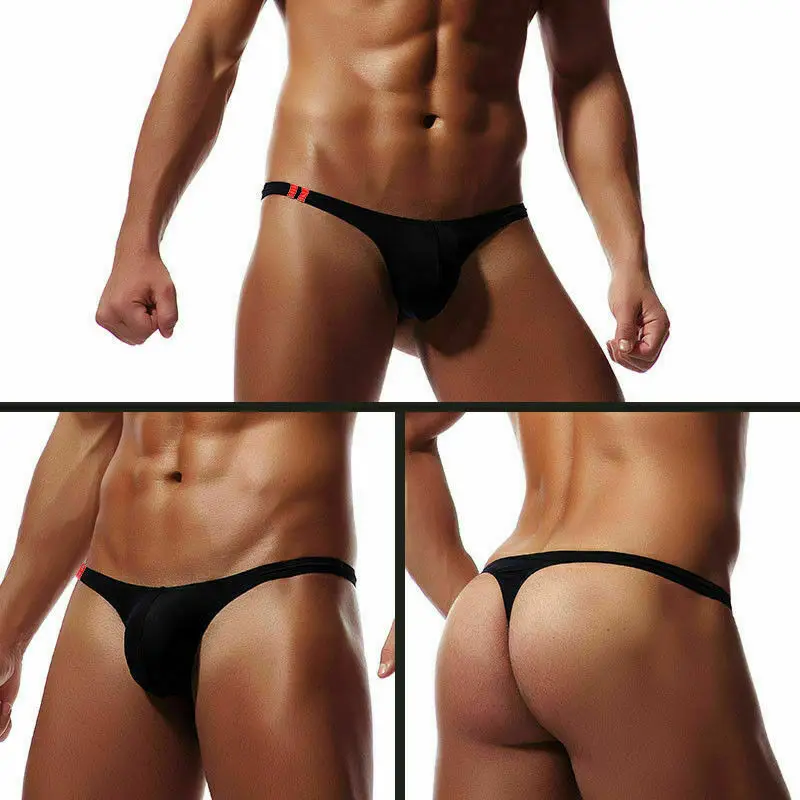 Men\'s Thongs G String Sexy Gay Sissy Underwear Briefs Man Jockstrap T back Underpants Penis Pouch  Breathable Panties