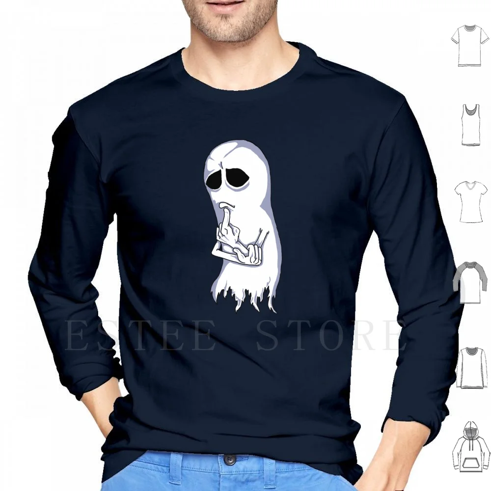 Sweat-shirts à capuche Contemplative Ghost à manches longues, thème Halloween, pour réflexion, avec motifs de maison hantée, d'âme, de Hebkid, de mort et de questions effrayantes