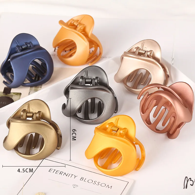 Women Girls Geometric Hair Claw Clamps Acrylic Ponytail Hair Barrette Crab Clip Solid Color Hairpin Hair Accessories Headbands