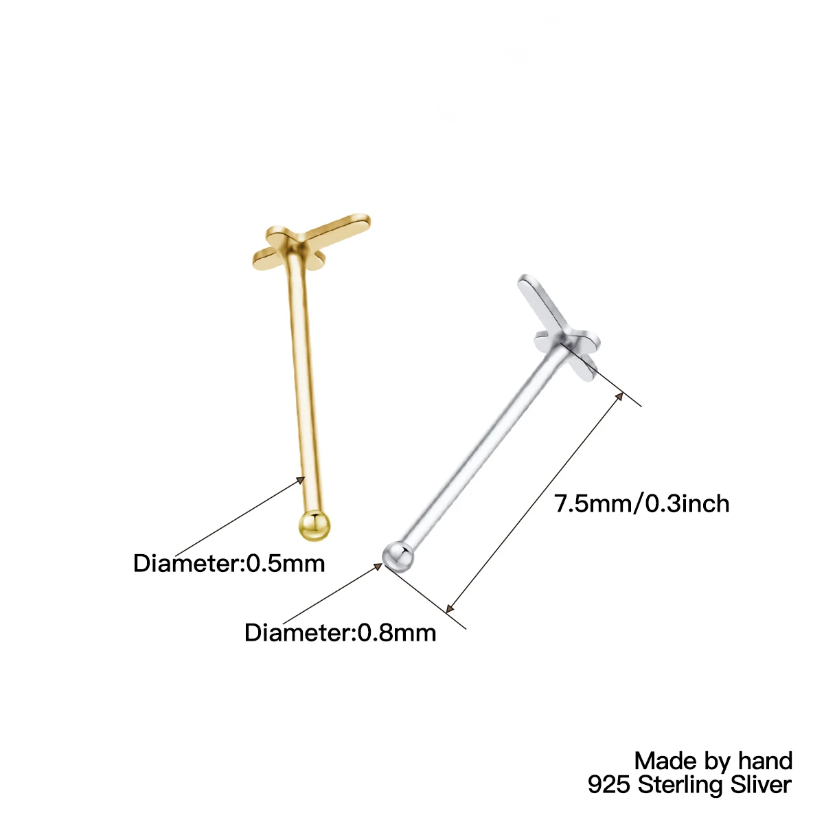 36Pcs/Set Plain Cross Shape Nose Ring Nose Piercing Helix Piercing Indian Body Jewelry Piercing Nariz Joyería Del Cuerpo