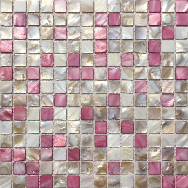 Dying Pink Yellow Mother of Pearl Tile Backsplash Kitchen Bathroom Freshwater Sea Shell Mosaic MOP19012