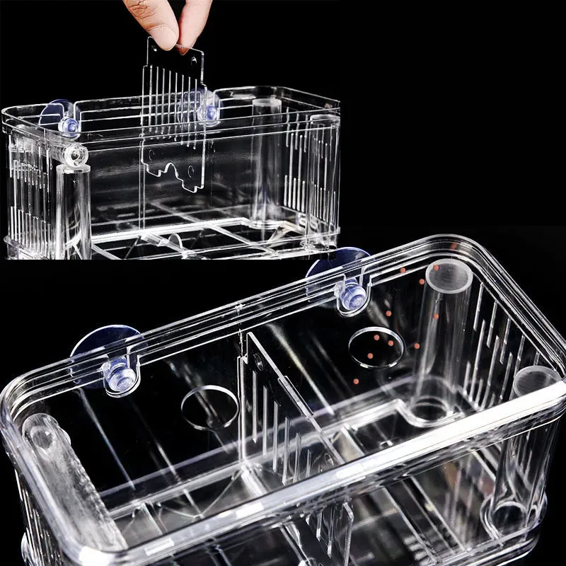 Aquarium Breeder Box for Fish Tank Hatching Incubator Isolation Acrylic 4 Rooms High Clear Fish Breeding Boxes Durable Fish Tank