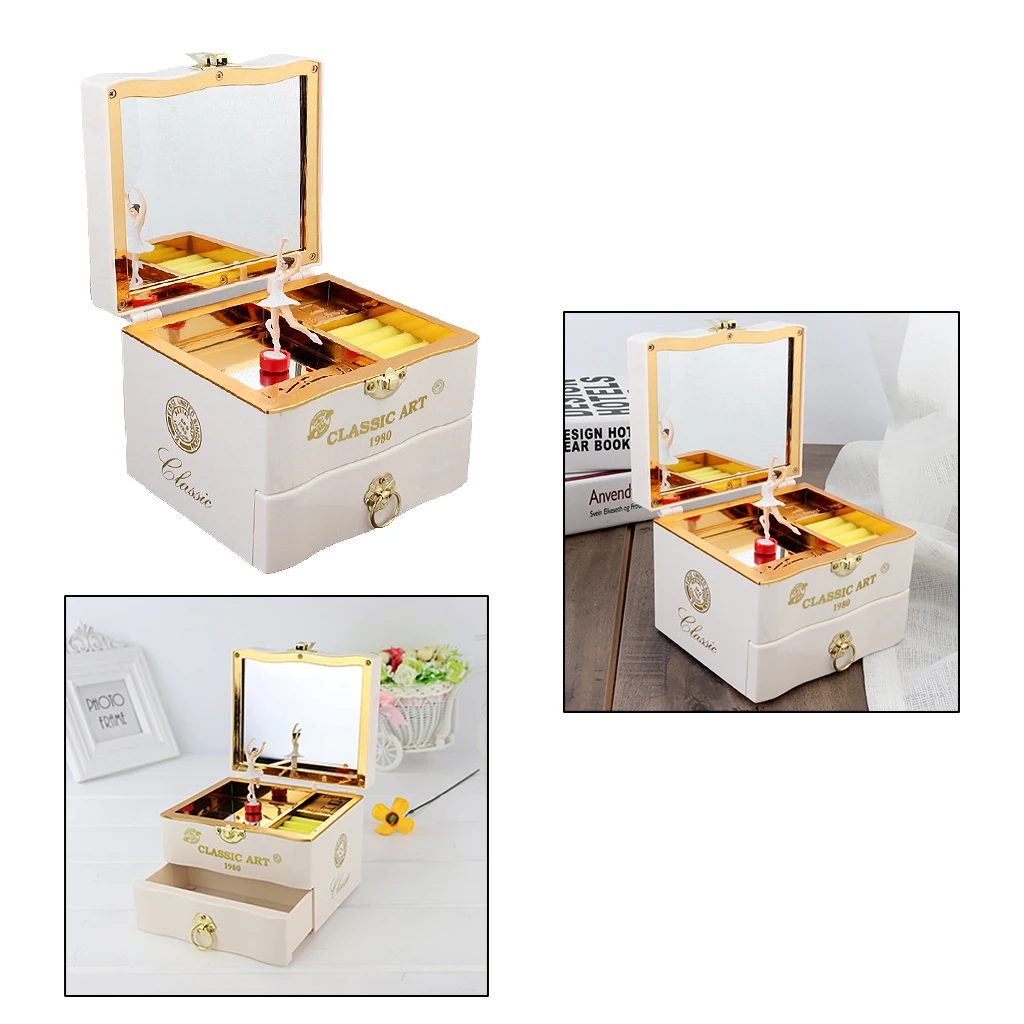 Classic Handmade Ballerina Music Box Clockwork Jewelry Box for Girls Women