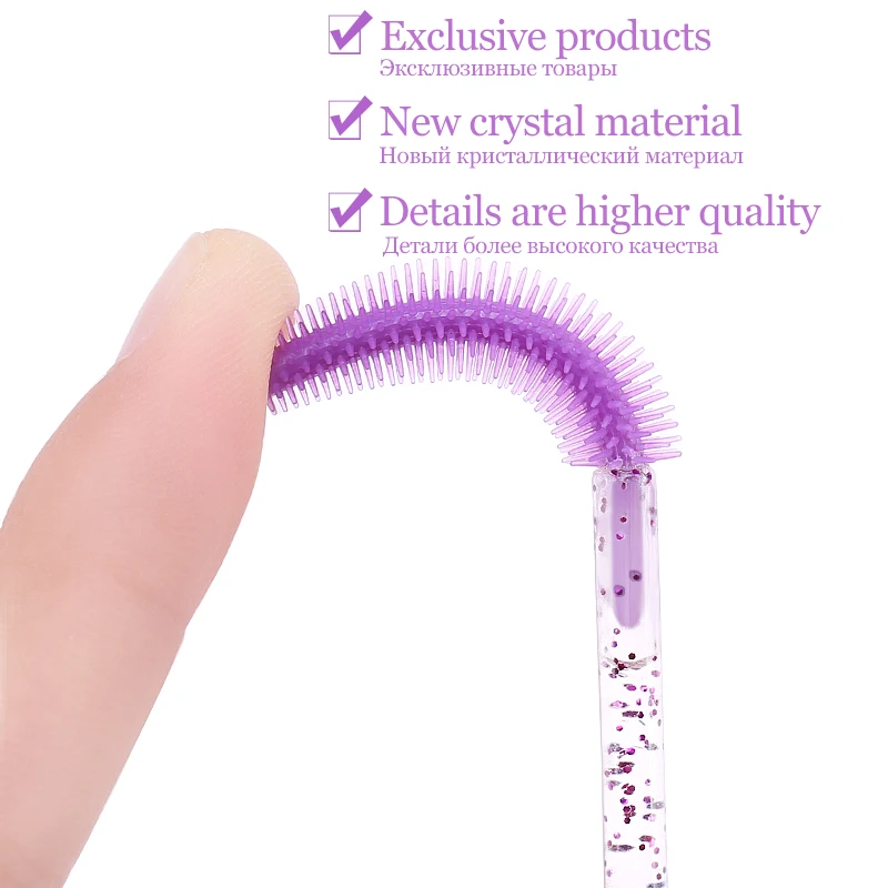 Crystal Makeup brush Diamond Handle Silicone Gel Eyebrow brush Eyelash Brush Comb Mascara Wand Eye Lashes Extension Tool