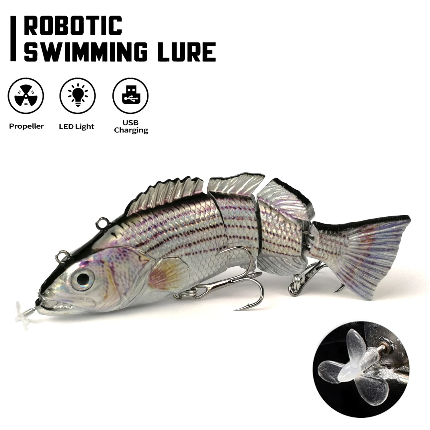 Robotic Fishing Sinking Minnow 130mm/35g 54g Auto Swimbait Electric Wobblers Bait USB Rechargeable LED Light Lure For Pike Bass