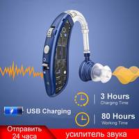 Rechargeable Dolphin USB Hearing Aid Behind the Ear Sound Amplifier Elderly Noise Cancelling Deaf Care