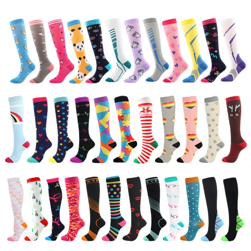 Compression Socks Fit For Medical Edema Diabetes Varicose Veins Socks Outdoor Men Women Running Hiking Sports Socks