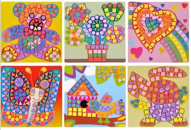 6PCS/Set 3D Kids EVA Sticky Mosaics Puzzle DIY Foam EVA Stickers Handmade Art Cartoon Creative Educational Toys For Children