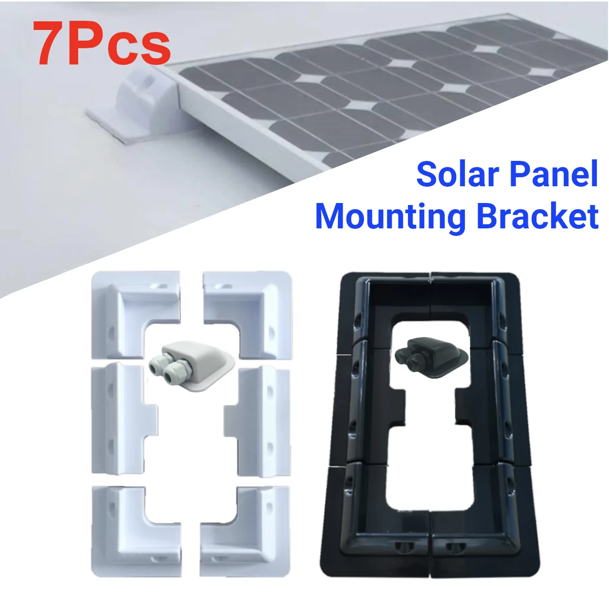 

7x RV Top Roof Solar Panel Mounting Fixing Bracket Kit ABS Supporting Holder for Caravans Camper RV Boat Yacht Motorhome 7Pcs