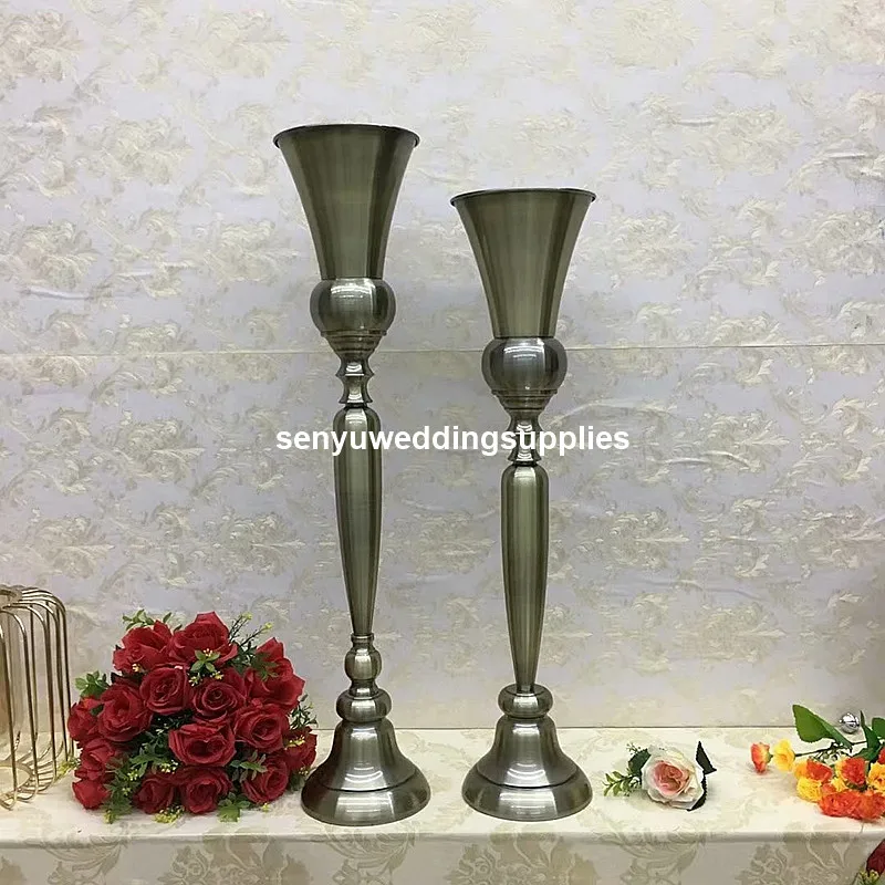 10pcs)Mescente tall metal picture colour  cylinder flower arrangement stander vase trumpet senyu1538