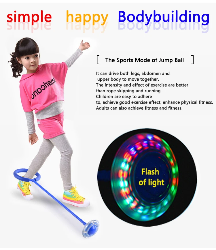 

Flash Jumping Rope Ball Kids Outdoor Fun Sports Toy LED Children Jumping Force Reaction Training Swing Ball Child-parent Games