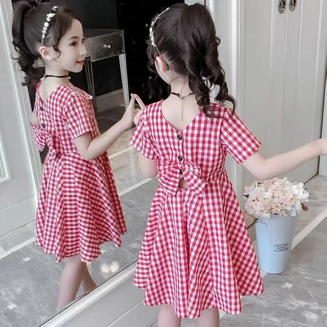 Baby Girls Dresses Summer Kids Plaid Sleeveless Cute Umbrella Print O neck A line Dress Summer Princess Dresses for Girls AliExpress