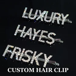 Ins Hot Unique Customized Zirconia Word Hair clip Personalized Letters Hair Pin Unique Hair Accessories for Women