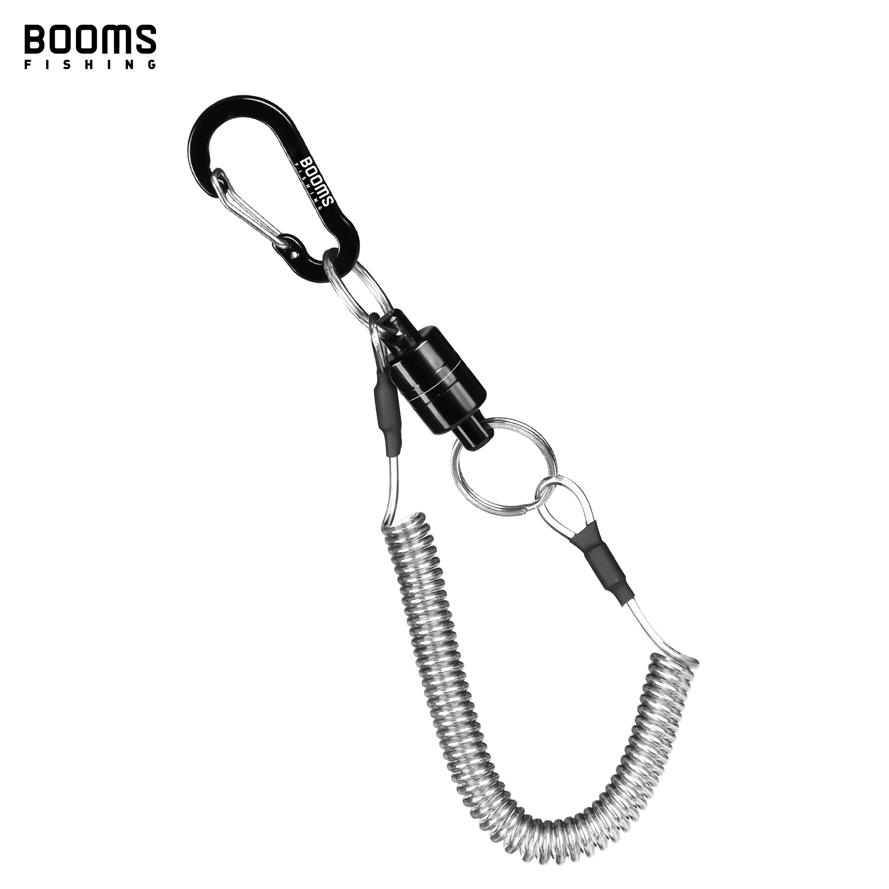 Booms Fishing MN2 Magnetic Release Clip 3.5 kg Fishing Net and Pliers Holder with Coiled Lanyard 1.5m Fishing Tool Accessories