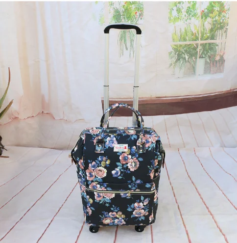 Women carry-on hand luggage bag rolling luggage bakcpack bag women 20 inch cabin travel Trolley Bags on wheels Trolley Suitcase