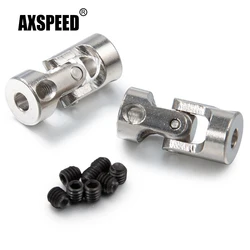 AXSPEED 2Pcs Stainless Steel RC Model Boat Cardan Gimbal Shaft Couplings Universal Joint Motor Connector with Screws