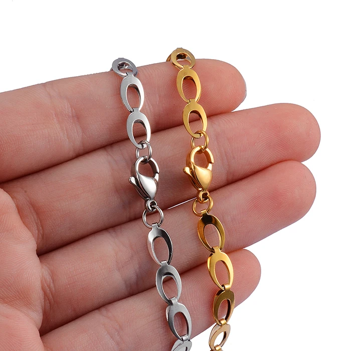 Edelstahl-Armband in Goldfarbe, modischer Trend, hohe Qualität für Männer und Frauen – Detail 3