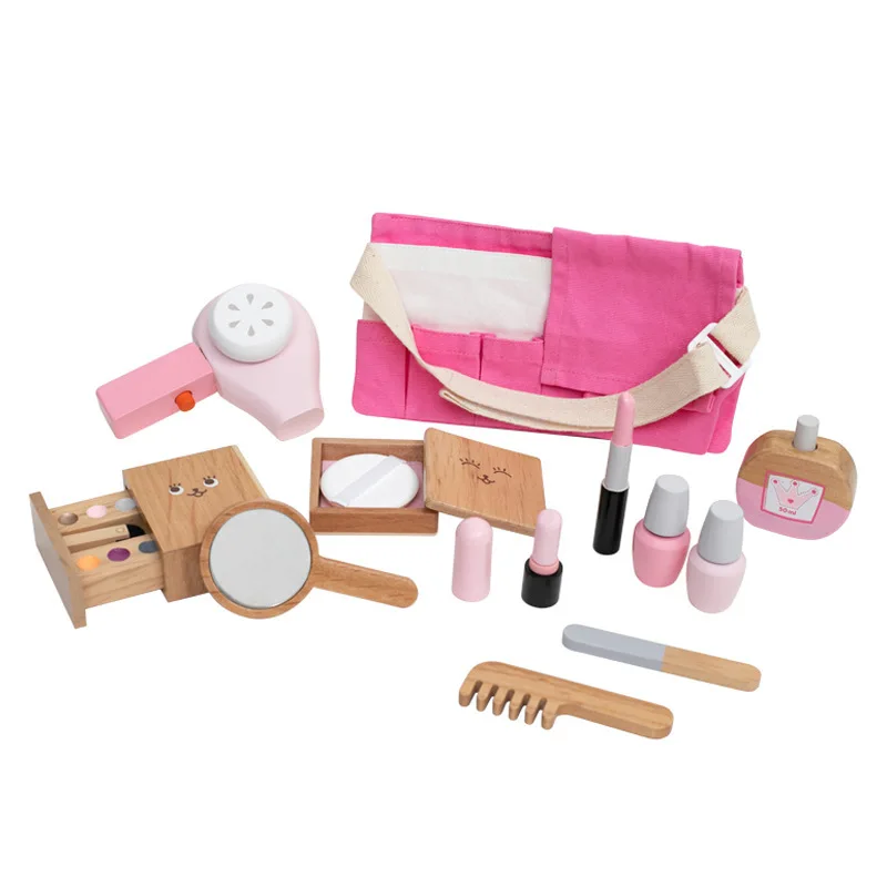 1 Set simulazione Make Up Toys For Girls Play Set gioco di ruolo in legno finta Make Up Set cosmetici giocattolo accessori di bellezza per bambini