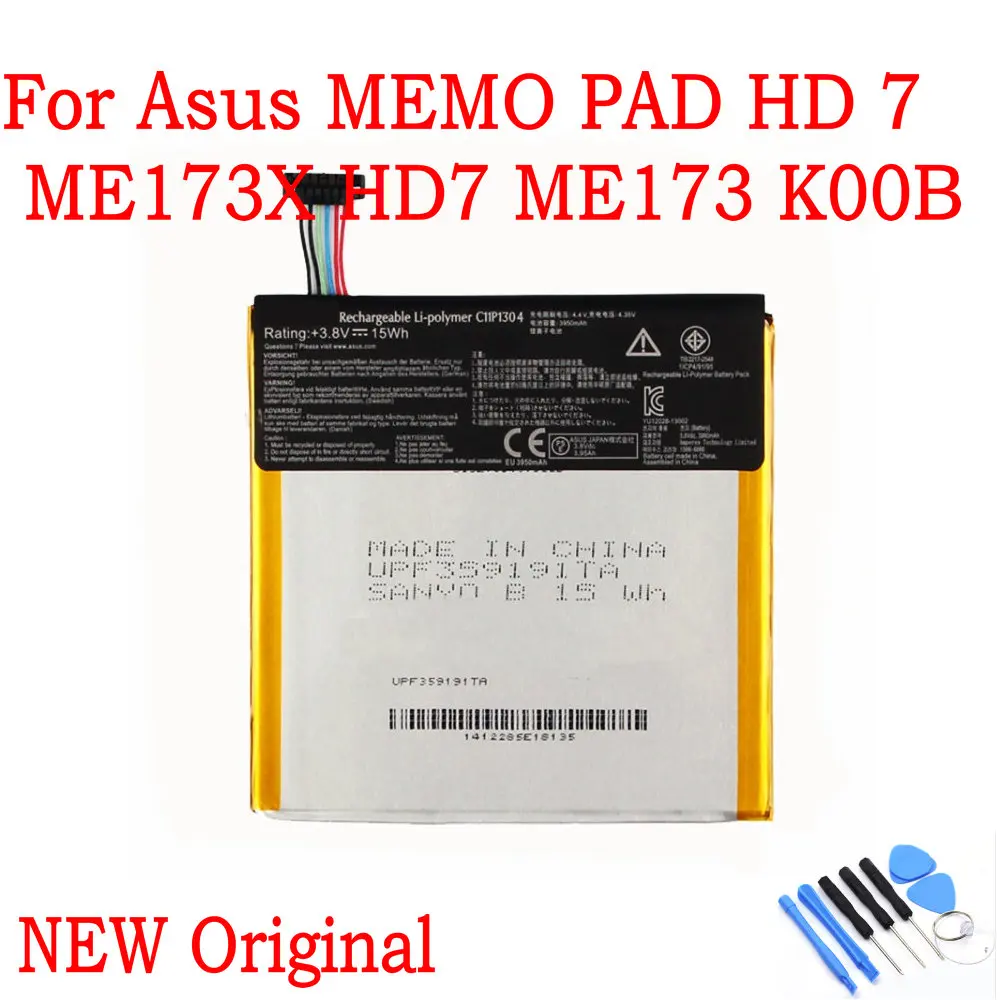 NEW Original 3.8V 3950mAh C11P1304 Battery For Asus MEMO PAD HD 7 ME173X HD7 ME173 K00B Replace the battery