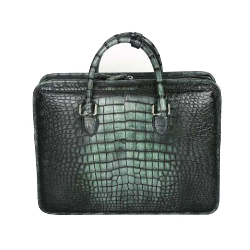 ourui true  crocodile  male  handbag   brush color  business  men briefcase  For men men handbag