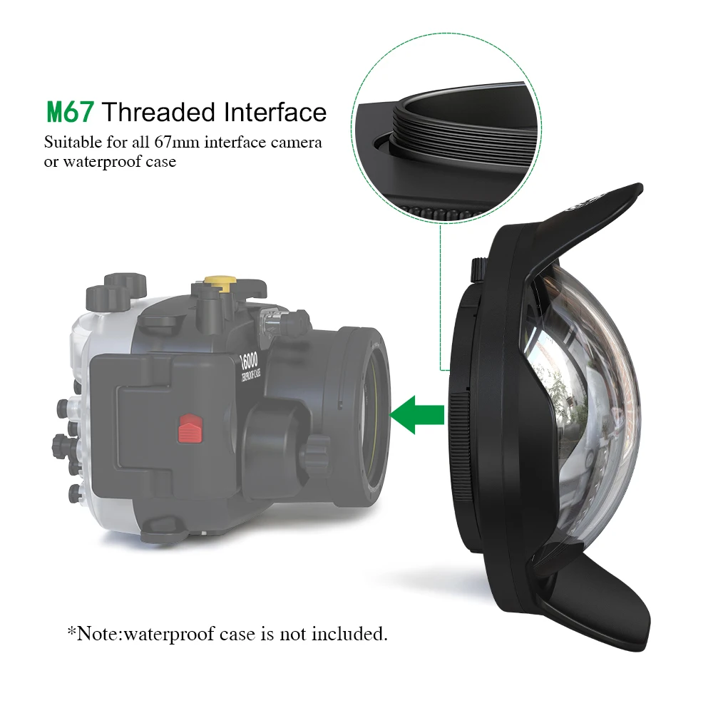 Camera Lens Wide Angle 67mm Interface for Sony Canon Nikon Olympus TG 4 5 6 7 Underwater waterproof Diving Camera Housing Case