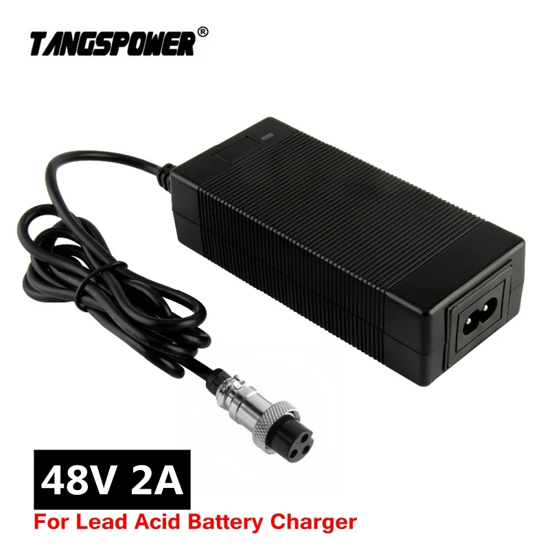 

48V 2A Lead acid Battery Charger For 57.6V Lead acid Battery For Wheelchair Golf Cart Mower Charger 3P GX16 Connector