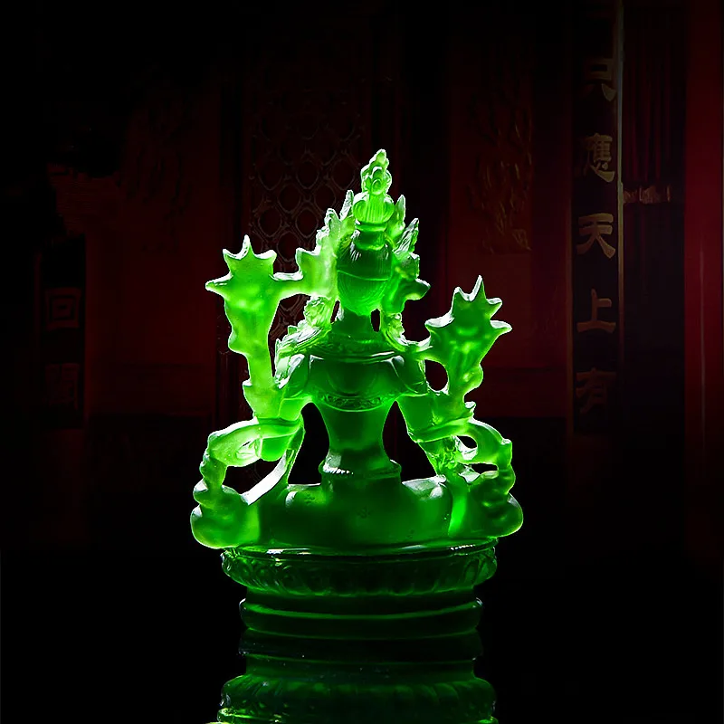 Imagem -06 - Budista Tibetano Fontes Religiosas Mão Pequena Tara Verde Resina Verde Estátua de Bolso Templo Casa e Escritório Decorar Artesanato 12.8cm Novo