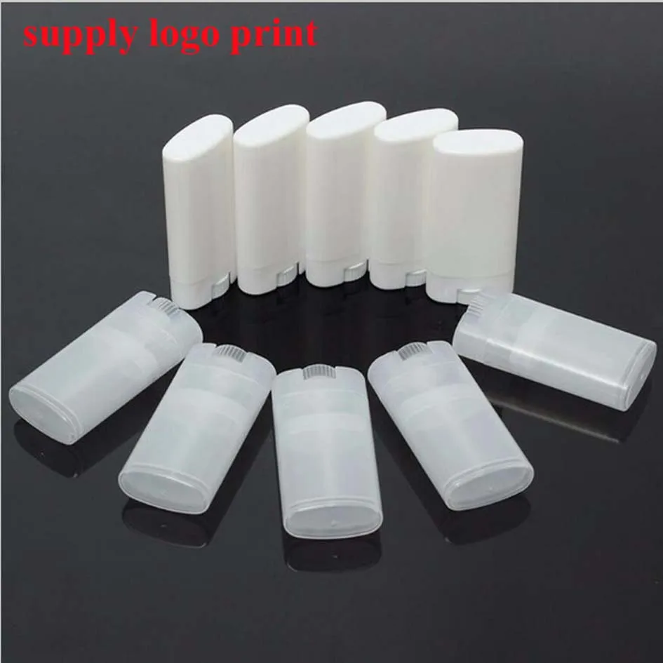 

50Pcs/lot 15g/ml DIY Empty Oval Lip Balm Tubes Deodorant Containers Clear White Lipstick Fashion Cool Lip Tubes