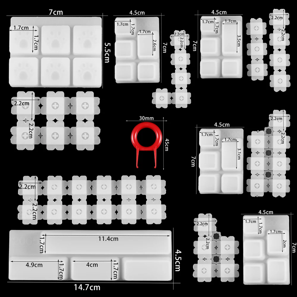 Moldes de silicona para bandeja de teclado, molde epoxi UV, almohadilla para diapasón de PC, molde de fundición de resina para manualidades DIY,