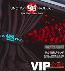 1Set Junction Produce JP Curtains Black Car Window Shade Valance UV Protection Luxury Sun-blinds Adapted For Automobiles