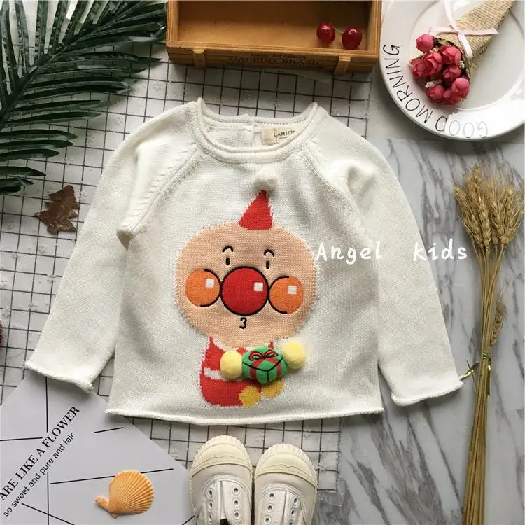 

Tonytaobaby Winter New Boys and Girls Christmas Cartoon Three Dimensional Gift Knitting Sweater