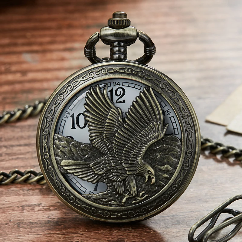 4type Retro Hollow Pocket Watch Laser Engraved Flip Bronze Watch Fob Chain Necklace Quartz Clock Men Women Gift Reloj de bolsill