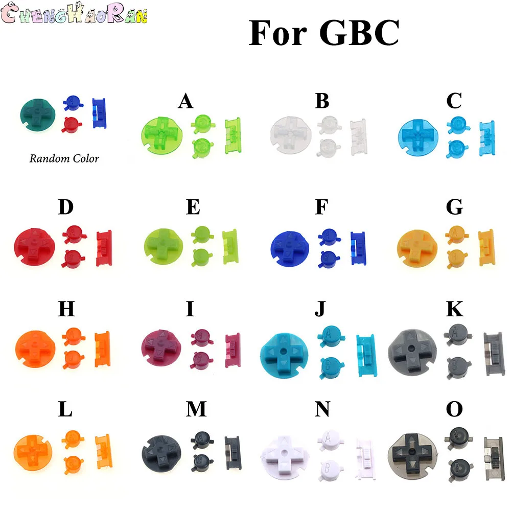 

16color 1set For GameBoy color Button Shell For Game boy Color Buttons GBC Game replacement Button Kit DIY Color