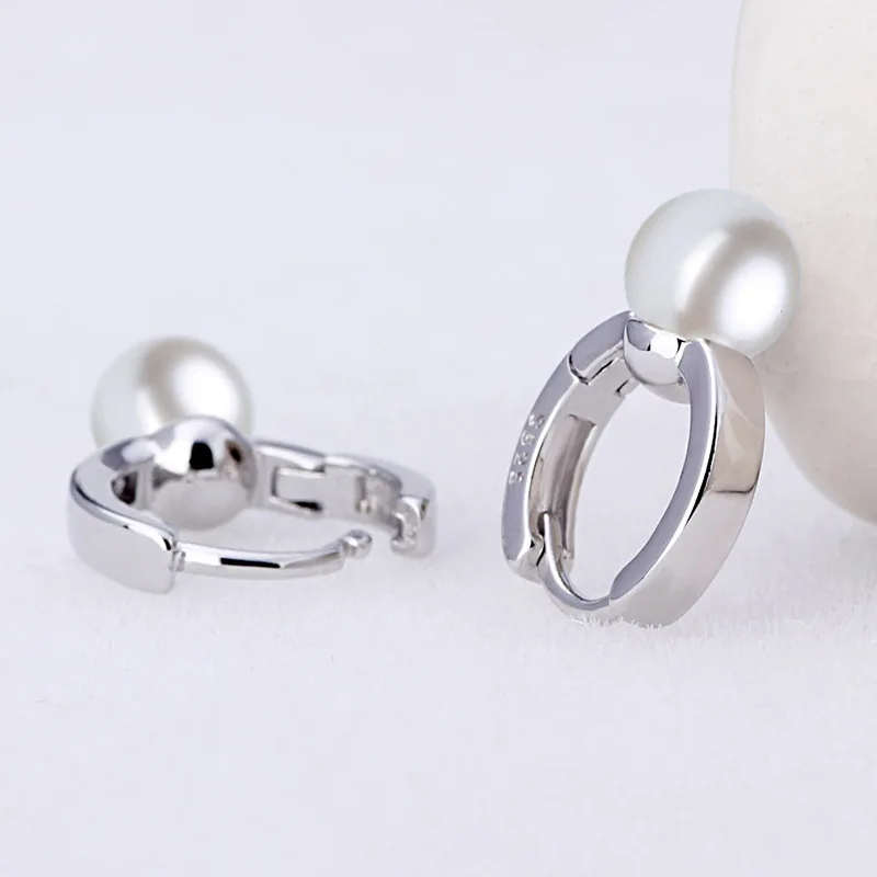 Solid 925 Sterling Silver Pearl Drop Earrings For Woman Hot Fashion Jewelry FQL22097