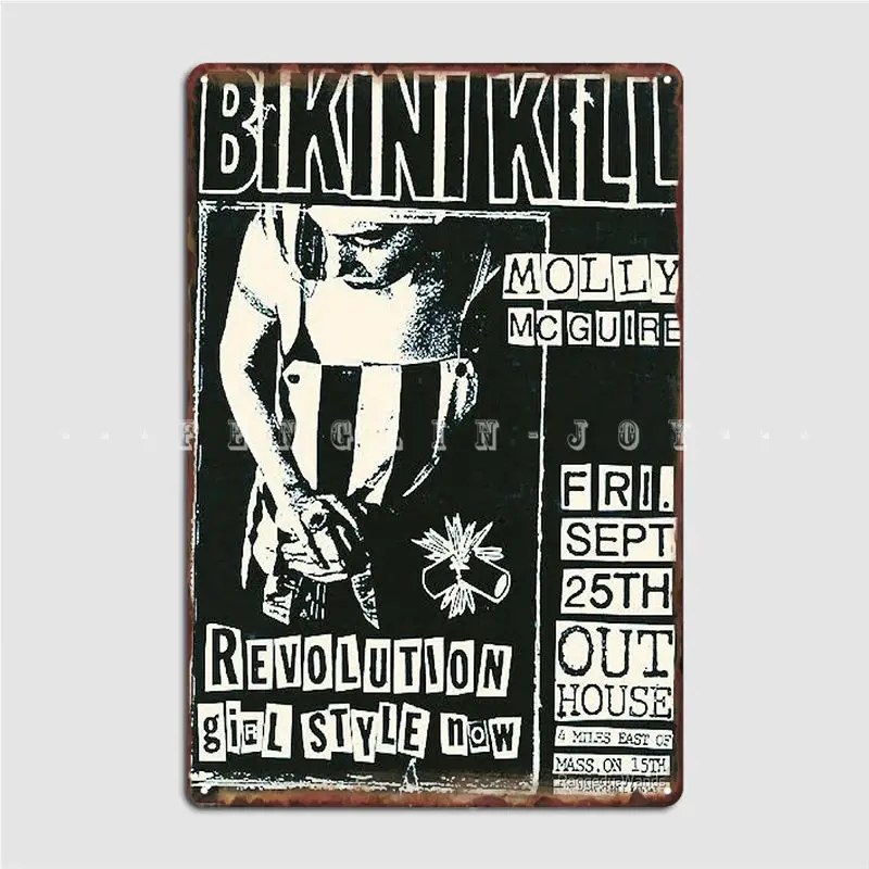Bikini Kill Vintage Concert Metal Plaque Poster Club Bar Create Club Poster Tin Sign Posters