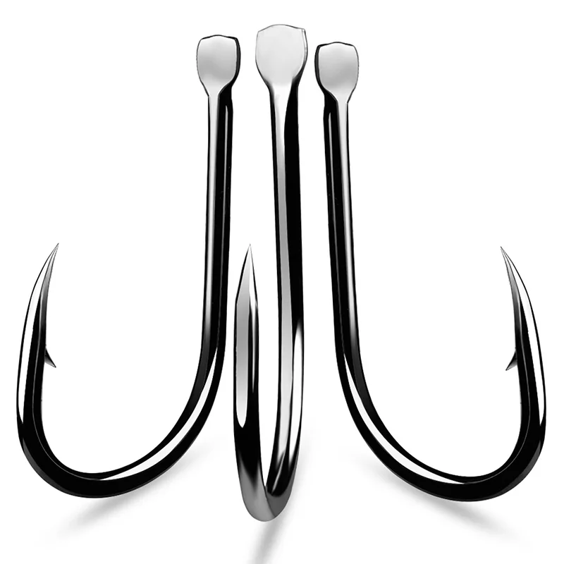 PROBEROS 30Pcs High Carbon Steel Offset Barbed Fishhooks 11#-20# Flat Carp Fishing Hooks Single Jigging Hooks Accessories Tackle