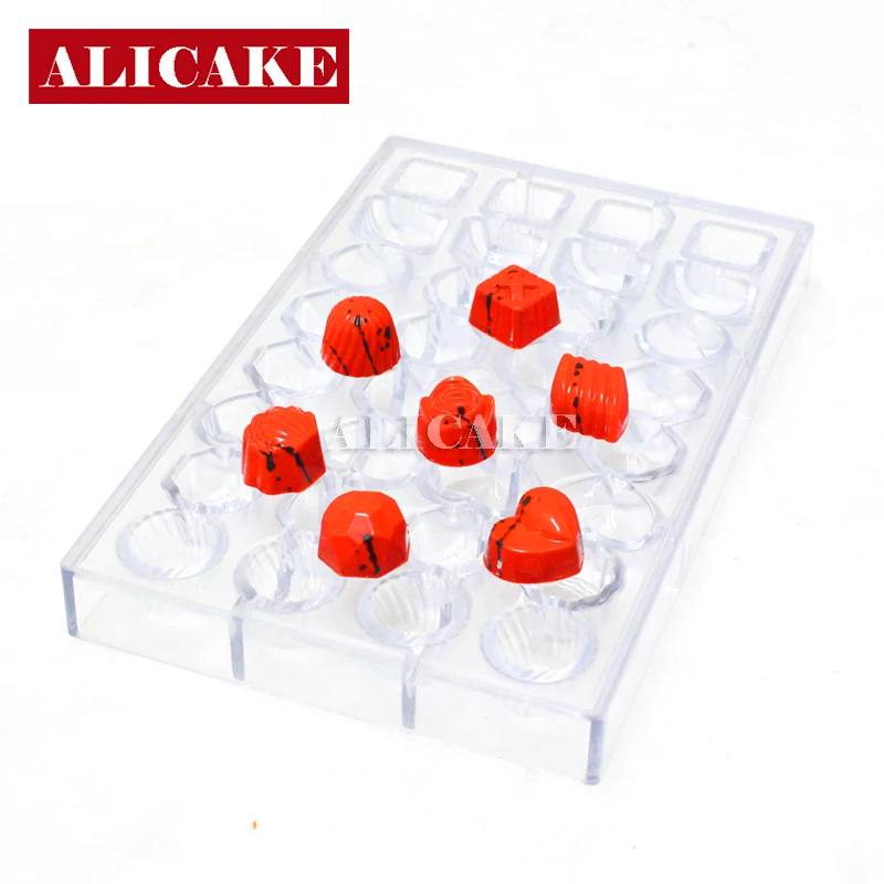 3D Polycarbonate Chocolate Mold For Chocolates Confectionery Pastry Tools Tray Form for Baking Chocolate Cake Fondant Mould