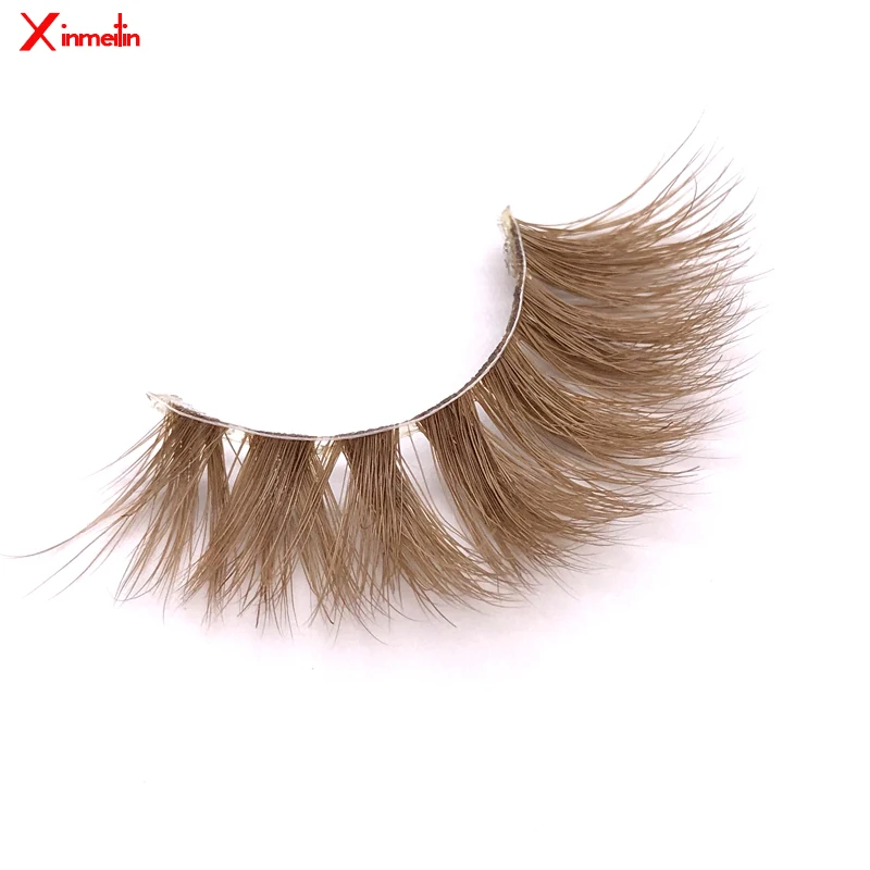 New color 3D mink lashes wholesale makeup natural long individual thick fluffy  colorful false eyelashes lash extension supplies