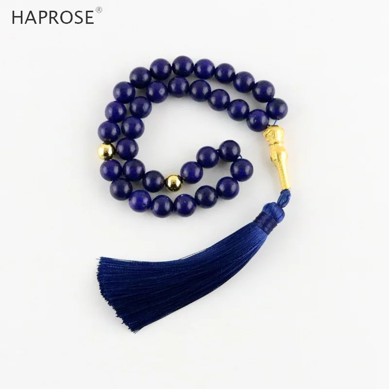 Natural Lapis lazuli Stone Rosary 33 99 Muslim Tasbih Eid Gift For Man Islam Prayer Beads Misbaha Islamic Bracelets Gift