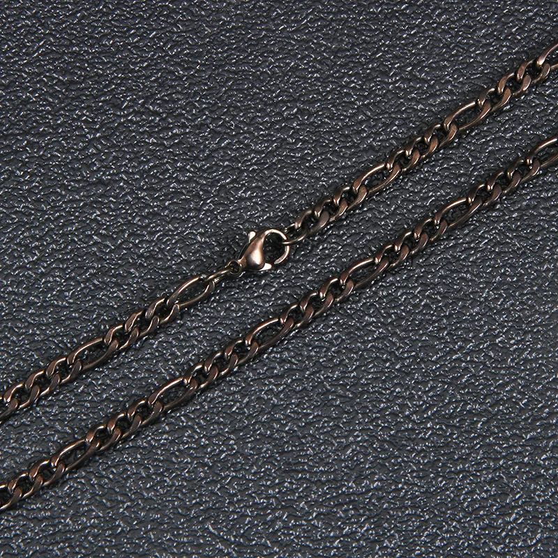 Modische Neue Figaro-Kettenhalskette für Männer Punk Silberfarben Edelstahl Lange Halskette Männer Hip-Hop Schmuck Geschenk – Detail 5