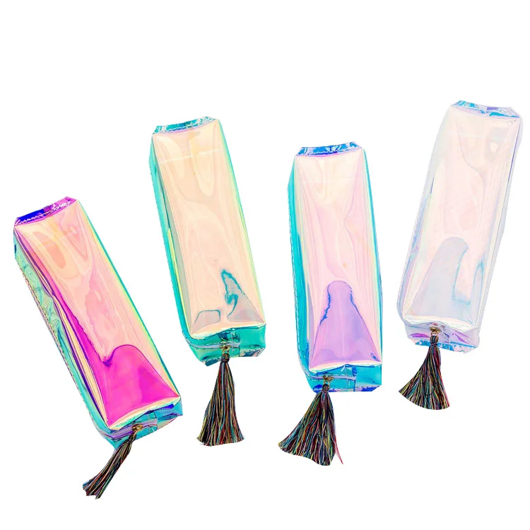 2 Pcs set Large Capacity Dazzling Laser Pen Bag Creative Transparent Large Capacity Student Stationery Box