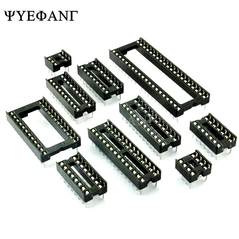 10PCS IC Sockets DIP6 DIP8 DIP14 DIP16 DIP18 DIP20 DIP28 DIP40 Pins Connector DIP Socket 6 8 14 16 18 20 24 28 40 Pin