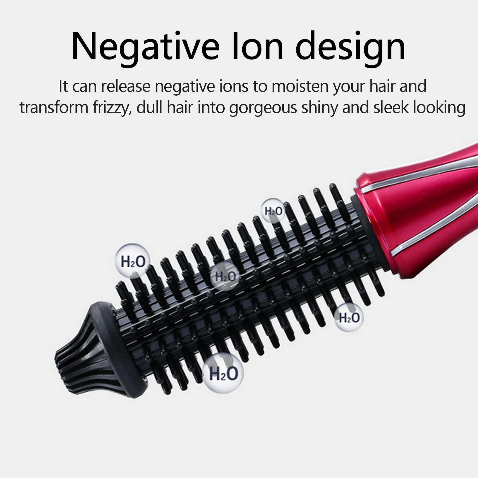 Curling Iron Brush Foldable Anti-Scald Ceramic Negative Ion Hair Curler Straightener Hot Brush Comb for Women Girls Gift